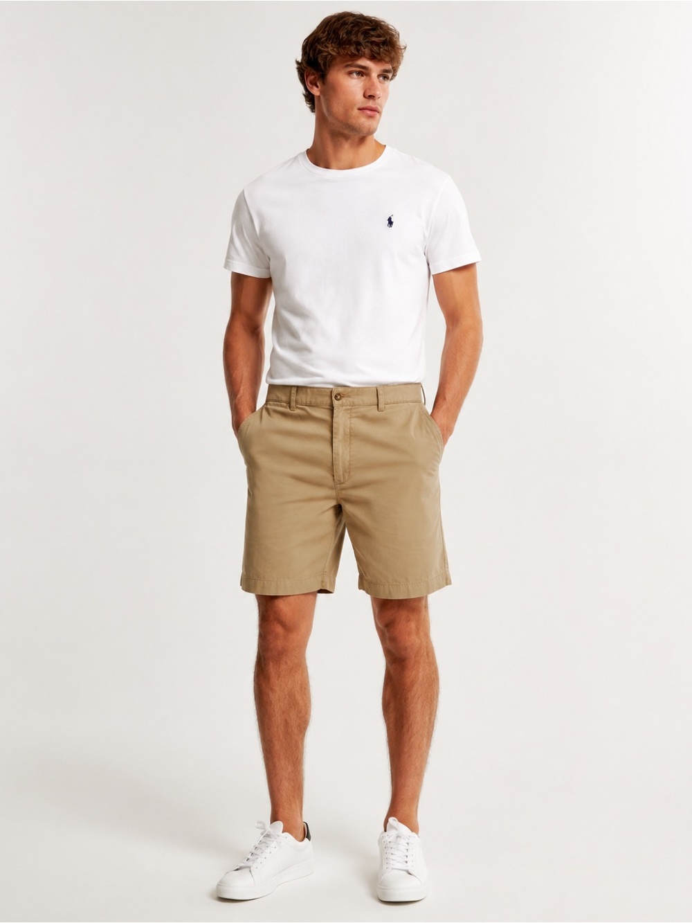 Polo Ralph Lauren Men’s Khaki Chino Shorts Size 36 Classic Flat Front Cotton